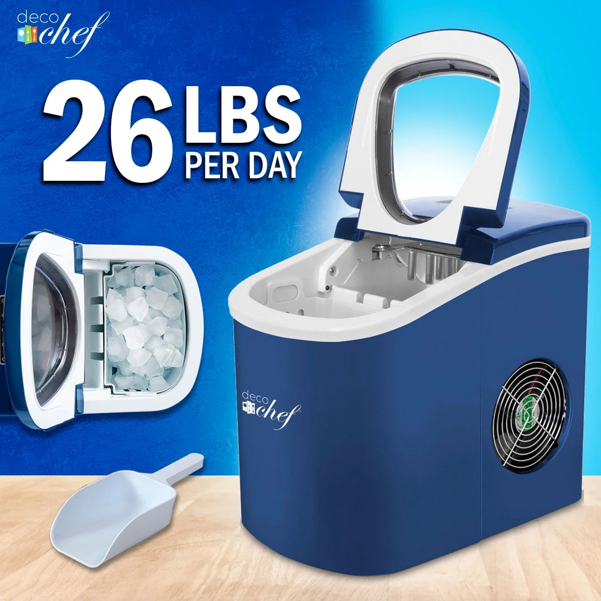 Blue Compact Electric Top Load Ice Maker Y885428