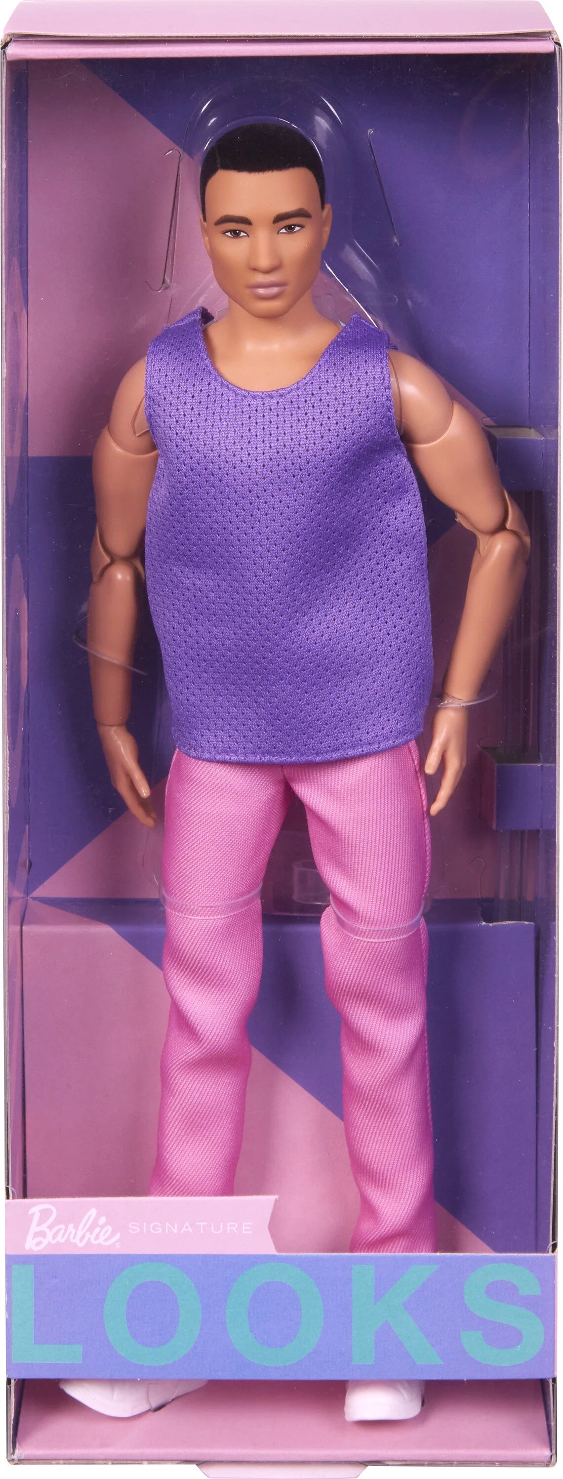 Fashion Doll with Purple Mesh Top and Pink Pants P61884