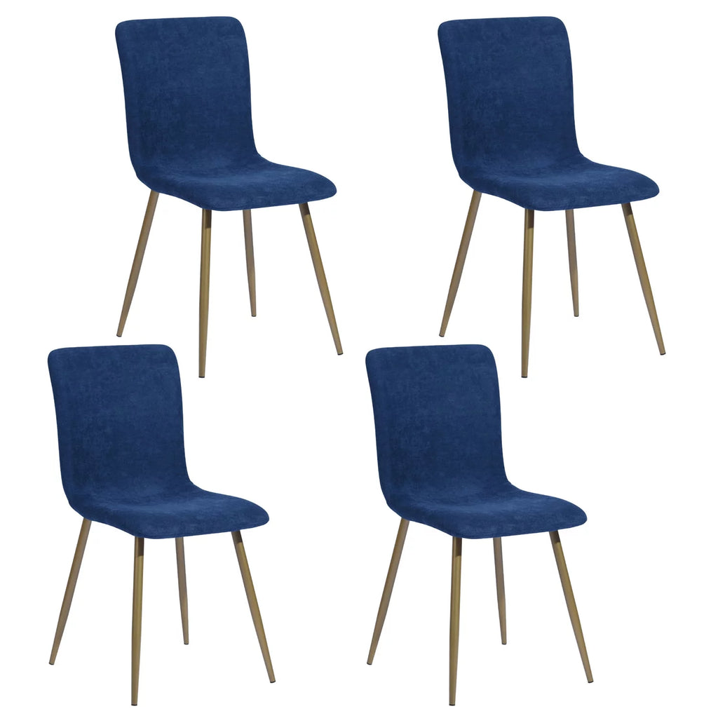 Blue Fabric Dining Chairs Set of 4 D98484