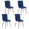 Blue Fabric Dining Chairs Set of 4 D98484