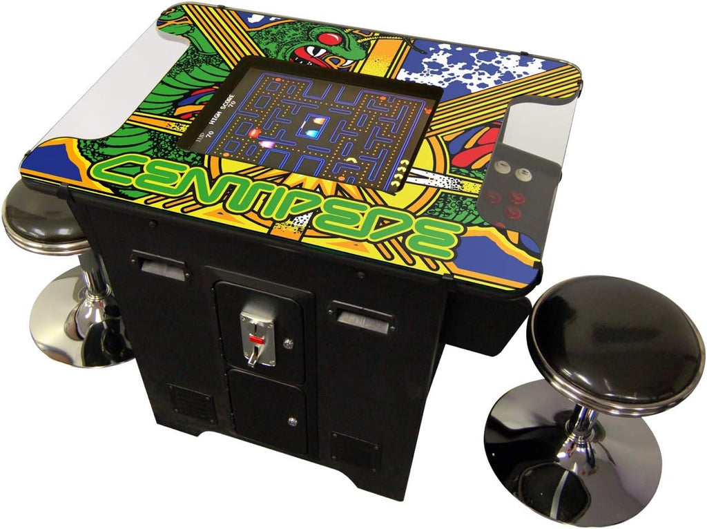 412 Games in 1 Cocktail Arcade Machine with Set of 2 Chrome Stools C93602