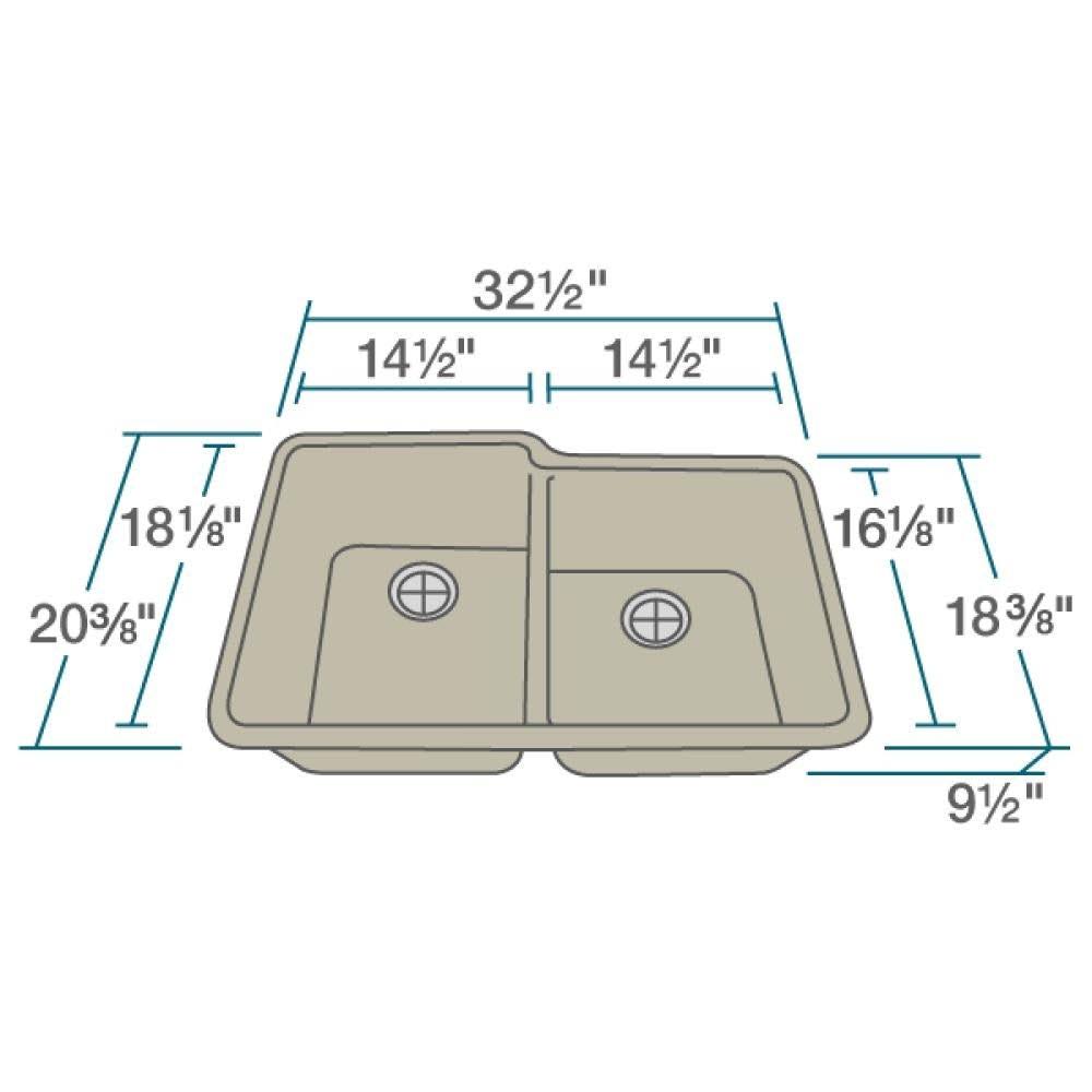 Quartz Granite Double Basin Undermount Kitchen Sink B33232