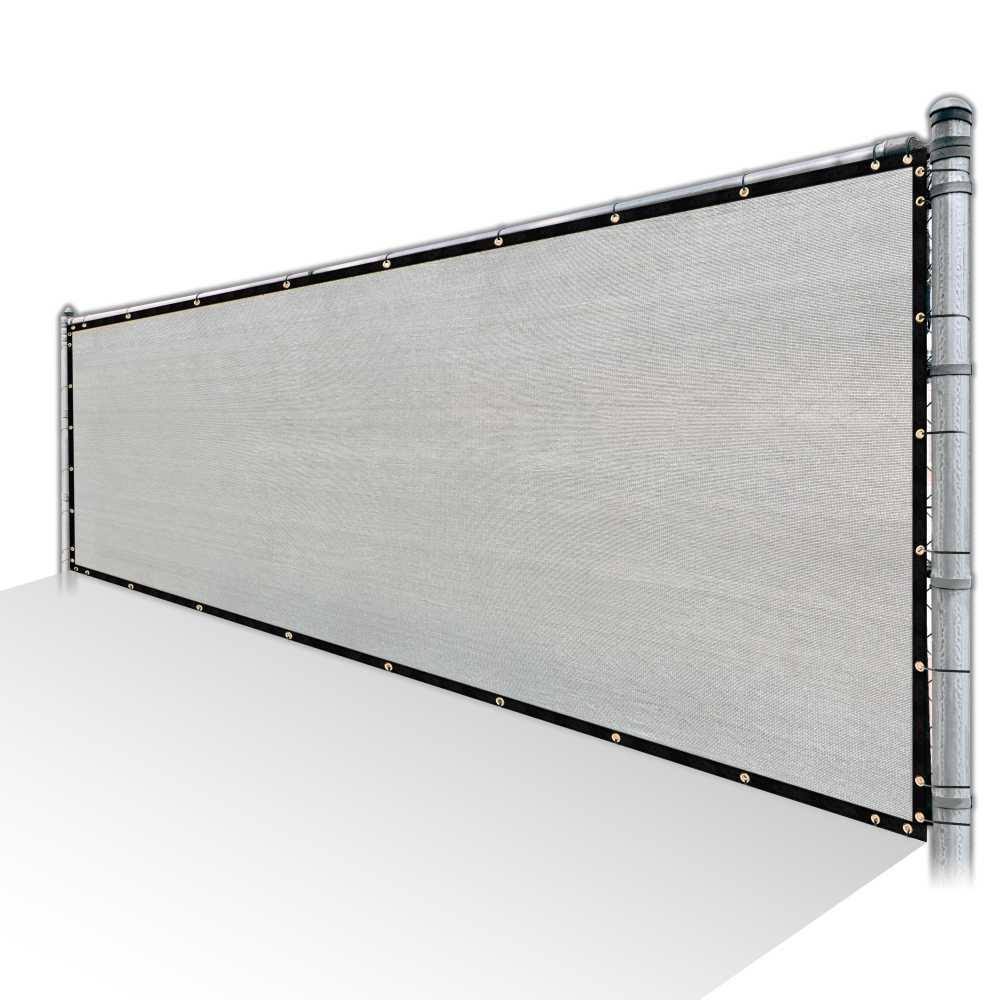 Grey Privacy Fence Screen HDPE Mesh Windscreen with Reinforced Grommets X1926