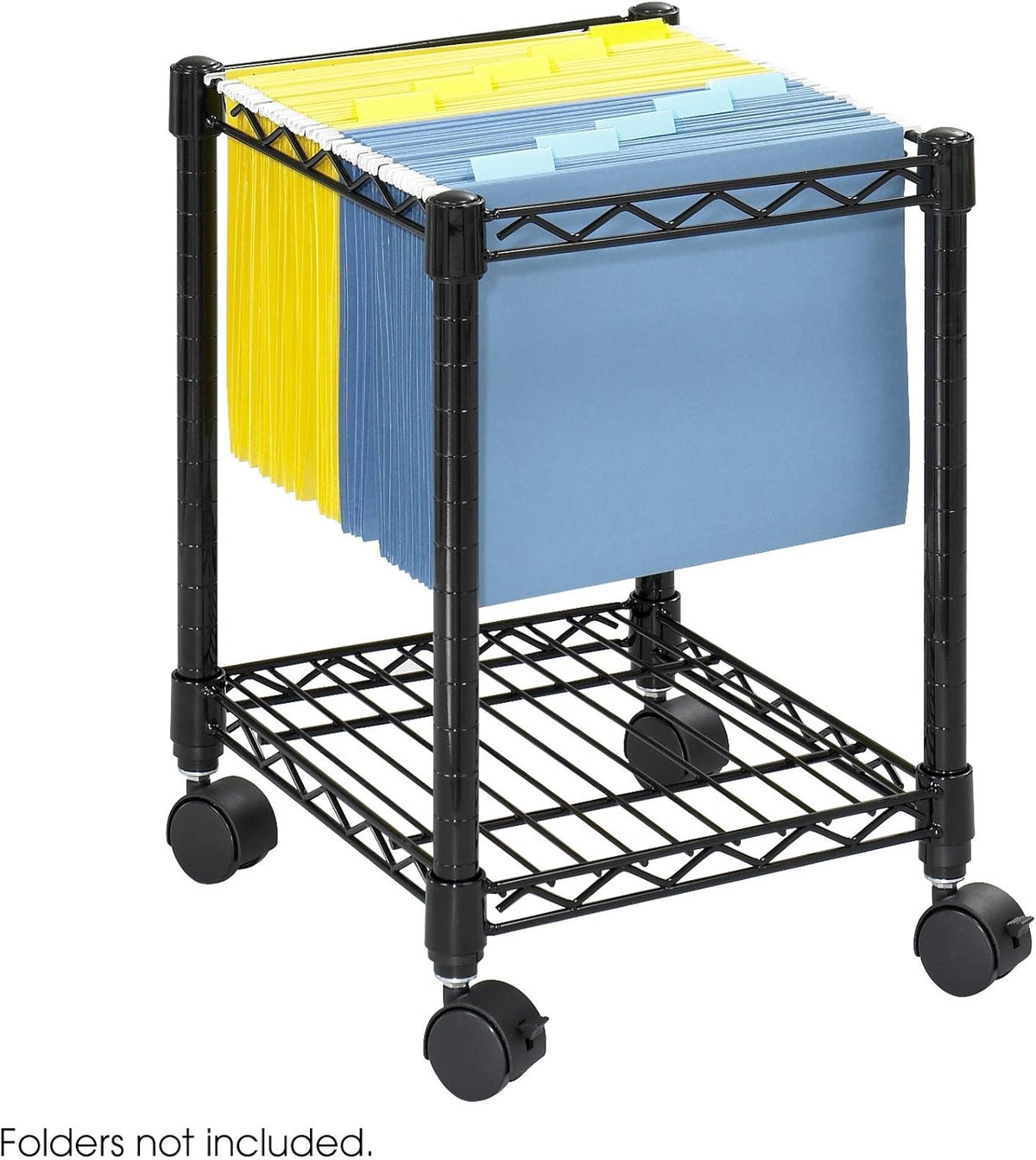 Black Compact Mobile Letter Size File Cart X831463