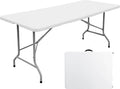 White 6 Foot Foldable Plastic Table with Handle K947