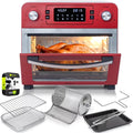 24QT Stainless Steel Countertop Toaster Air Fryer Oven Red S42053