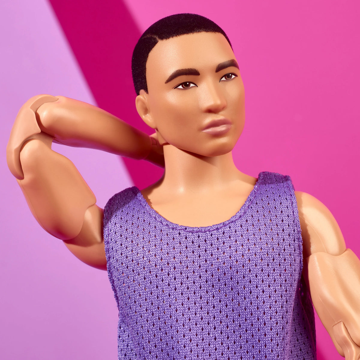 Fashion Doll with Purple Mesh Top and Pink Pants P61884