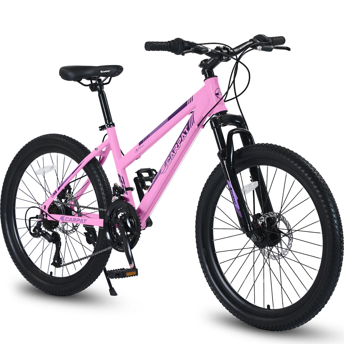 24 inch Kids Mountain Bike with Disc Brakes & 21 Speed White Z599