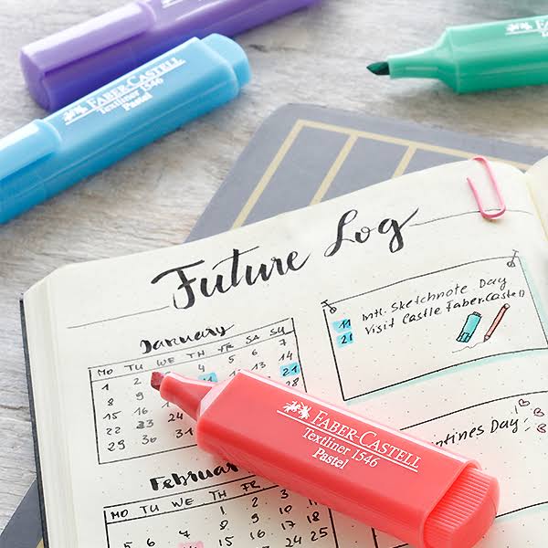 10 Fluorescent Textliner Markers Pastel Blue G97697