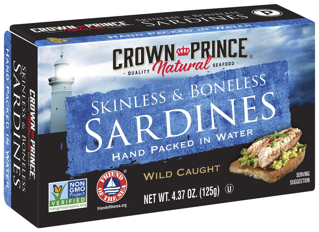 Natural Skinless Boneless Sardines in Water, 4.37 oz Cans (Pack of 12) N1567