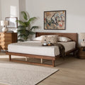 King Size Ash Walnut Finished Wood Platform Bed Q5080