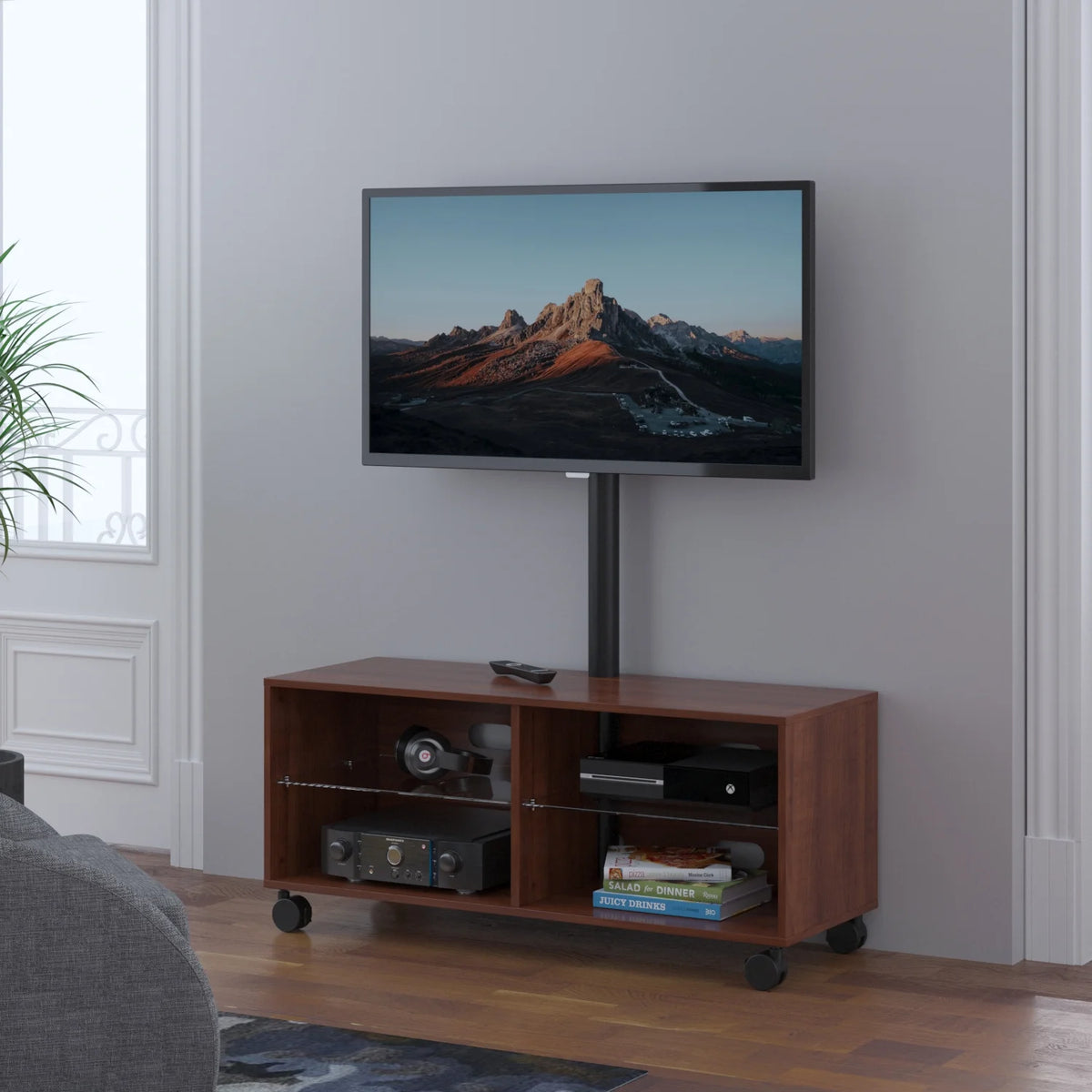 Wood Storage TV Stand with Mount G7836