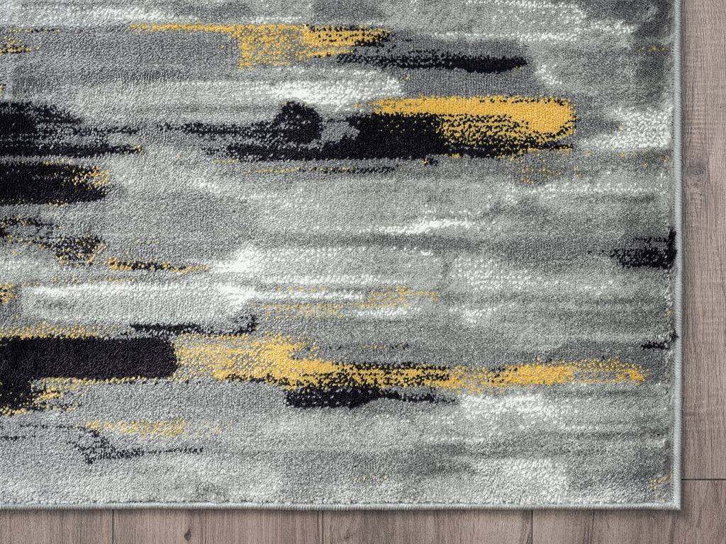 6 x 9 Grey Yellow Area Rug T8393