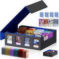 Card Storage Box with 4 Rows, 24 Colorful Dividers & 8 Viewing Windows F24736