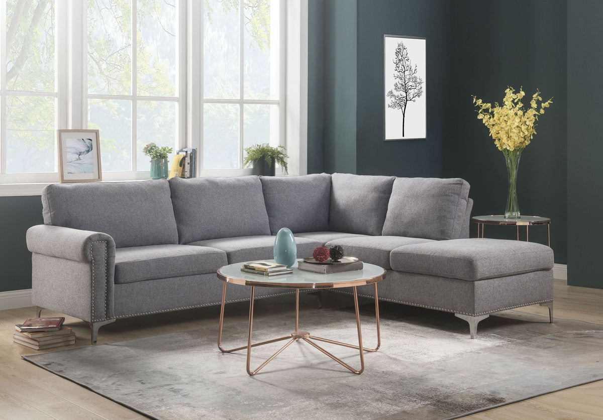 Gray Sectional Fabric Sofa C69461