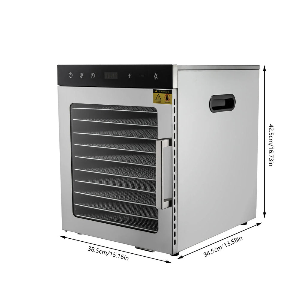 10 Stainless Steel Trays 800W Digital Food Dehydrator N47493