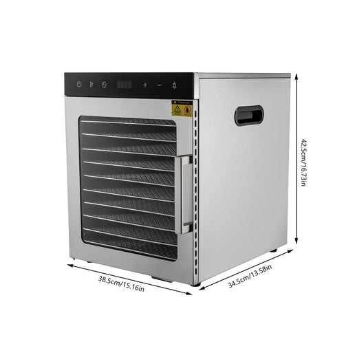10 Stainless Steel Trays 800W Digital Food Dehydrator N47493