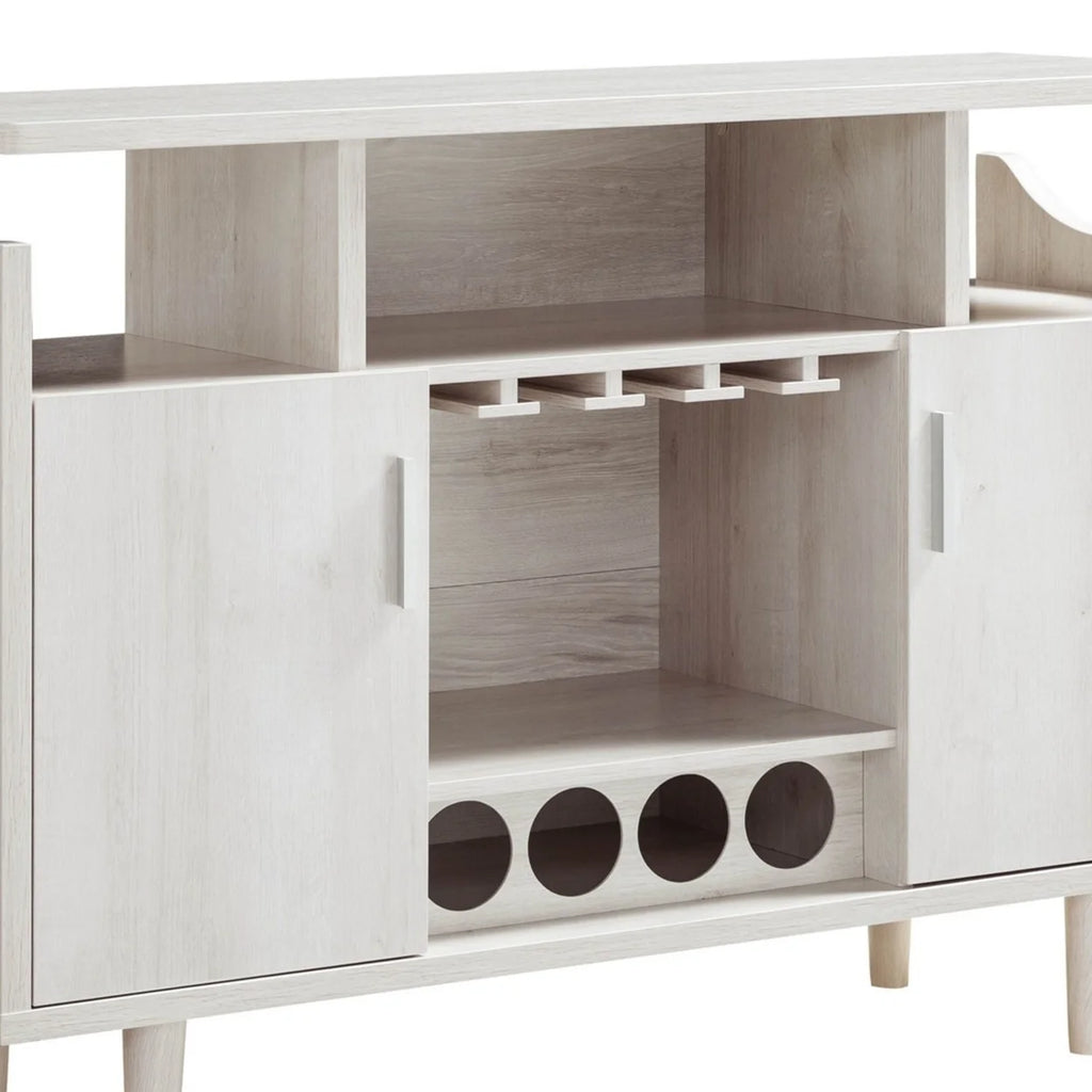47 Inch Wood Wine Bar Cabinet with Stemware A2338