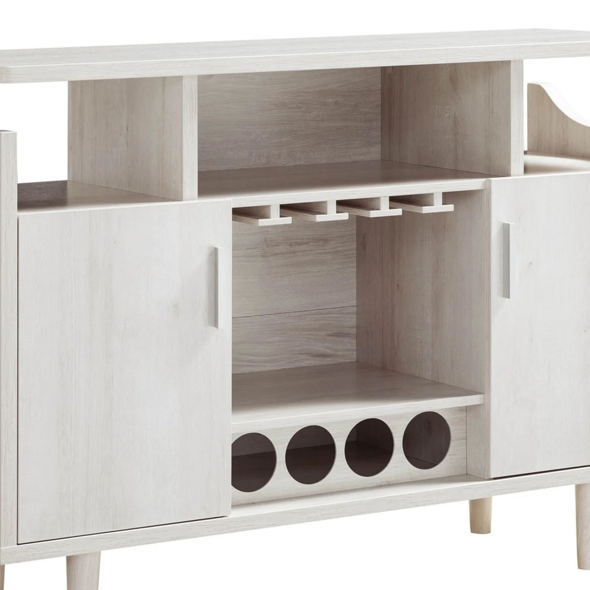 47 Inch Wood Wine Bar Cabinet with Stemware A2338