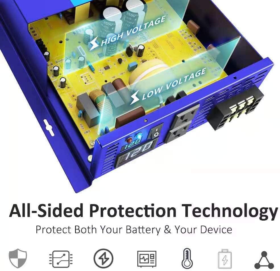 3500W Pure Sine Wave Power Inverter 36V DC to 120V AC with Wireless Remote Control H985949