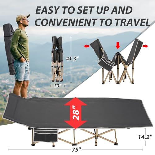 Folding Camping Cot with Large Pocket I5414