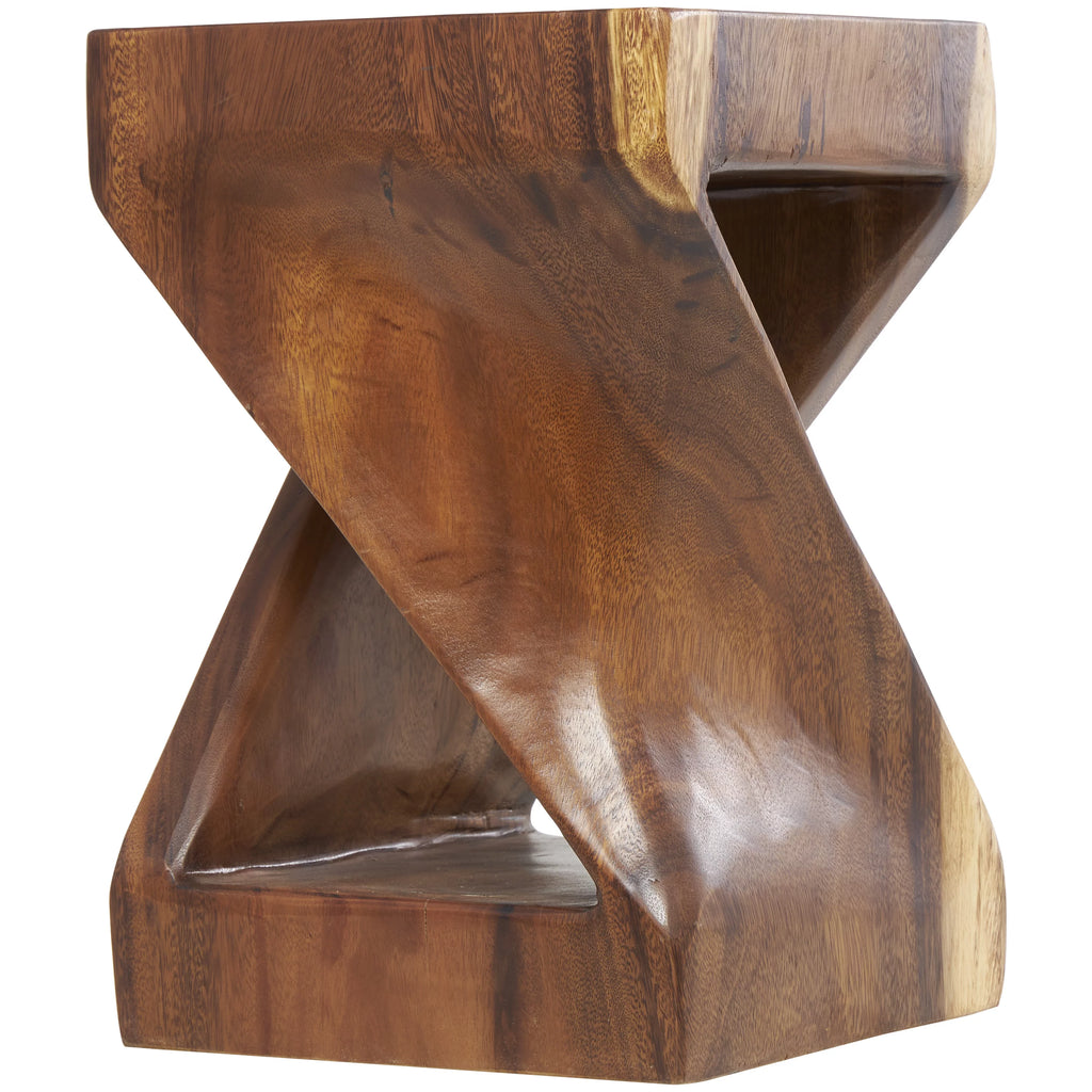 12" x 18" Brown Suar Wood Handmade Accent Table N460068