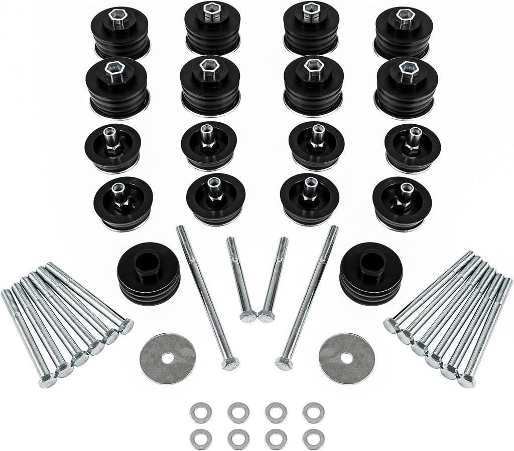 Polyurethane Body Mount Bushing Kit with Steel Sleeves and Hardware S731