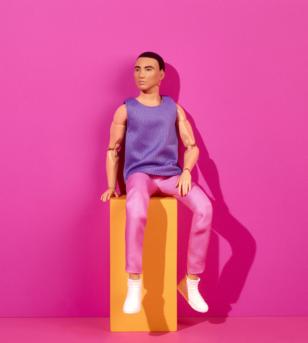 Fashion Doll with Purple Mesh Top and Pink Pants P61884