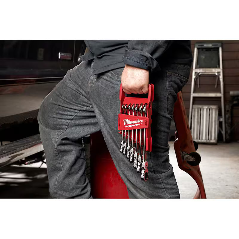 11-Piece Flex-Head Ratcheting Combination Wrench Set SAE Z836