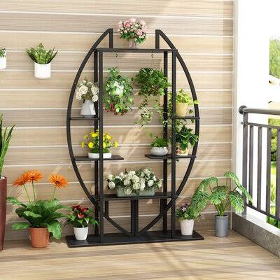 Black Stainless Steel Geometric Bookcase Z296165