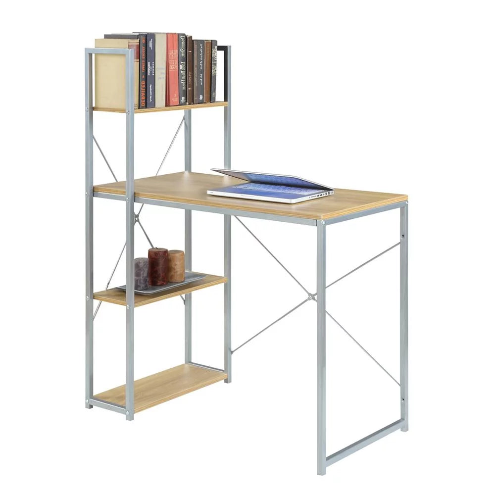 Light Oak Desk with Shelves S544