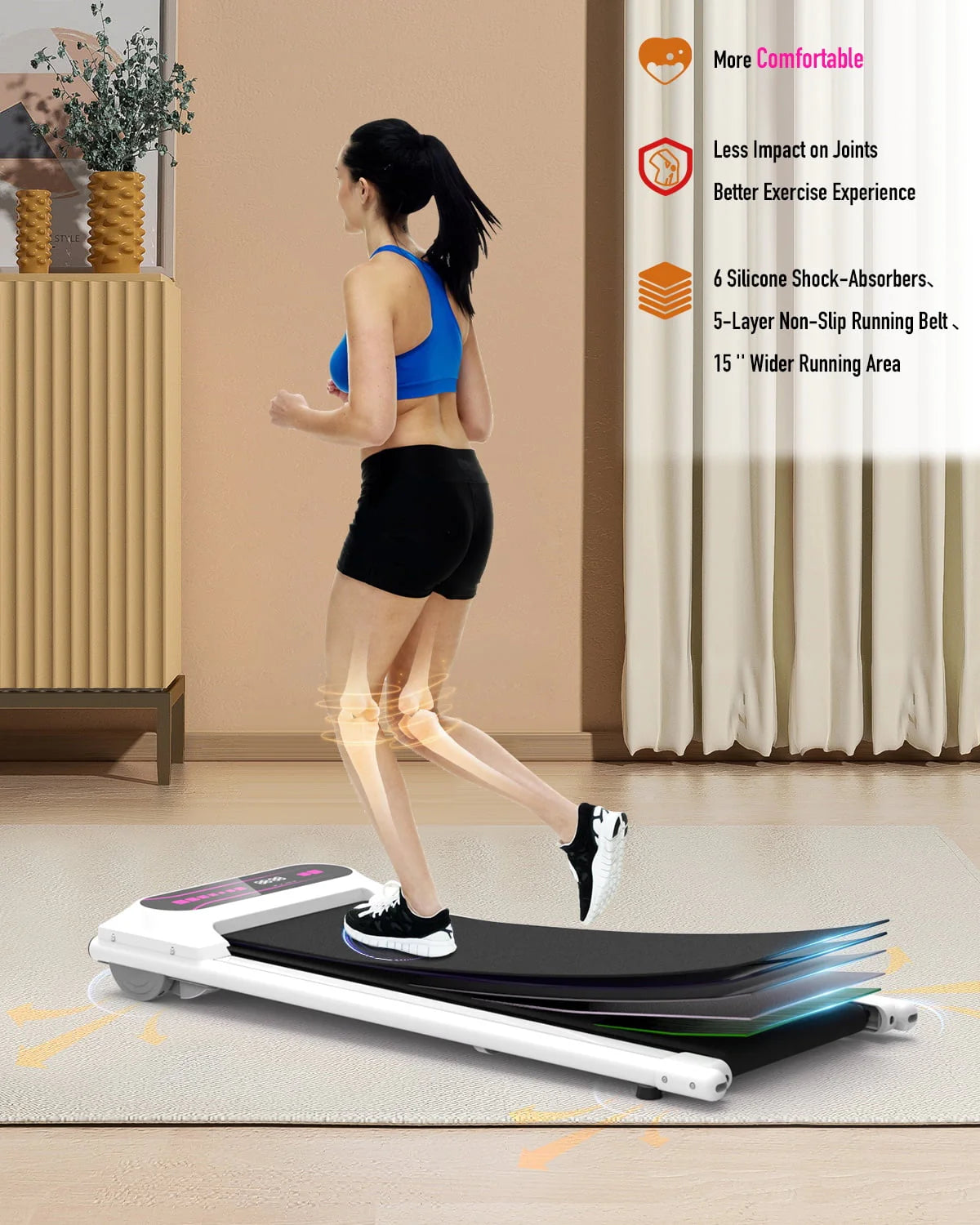Pink 2.25HP Portable Walking Pad Treadmill S749522