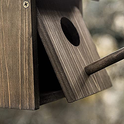 Weatherproof Wooden Bird House with Pole G26028