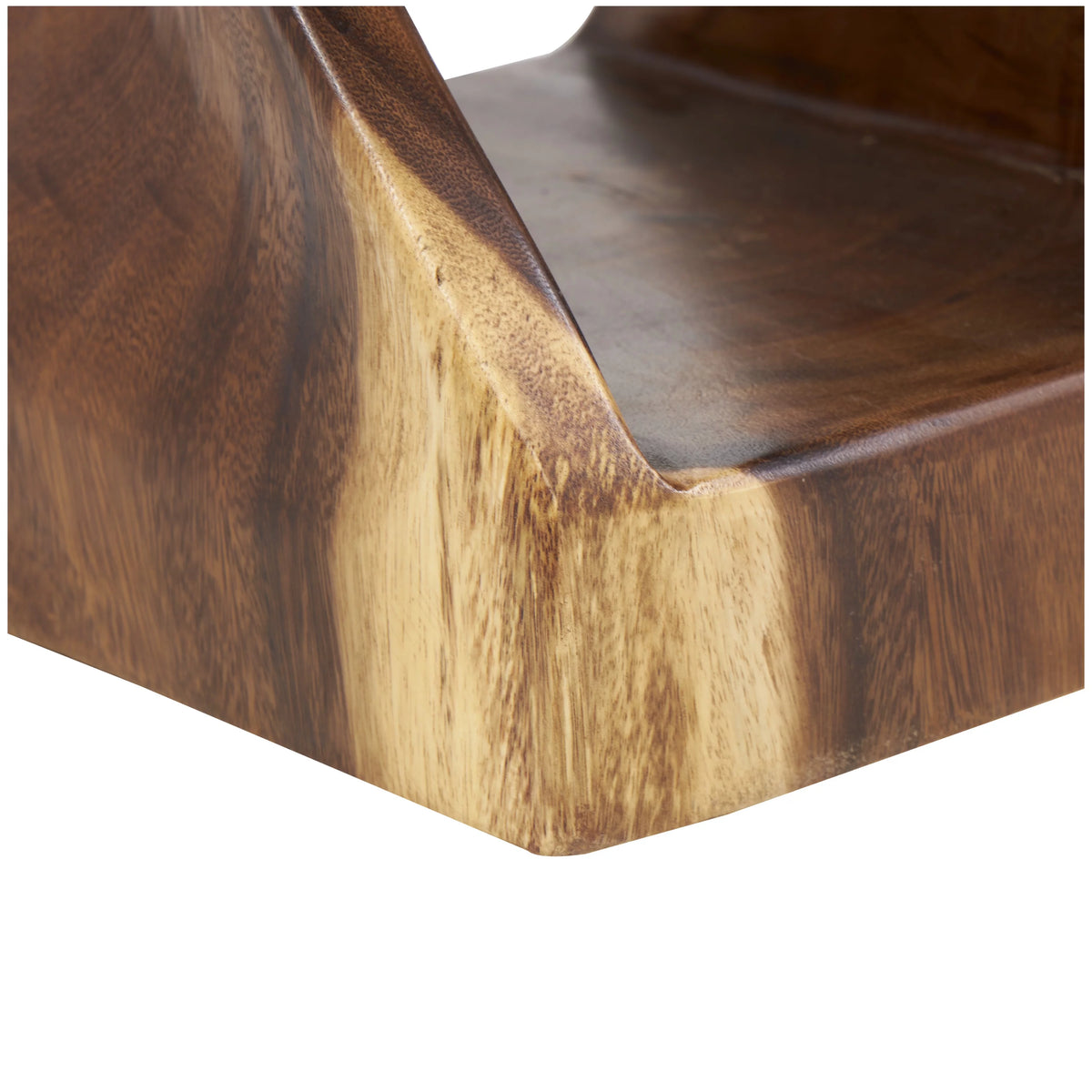 12" x 18" Brown Suar Wood Handmade Accent Table N460068