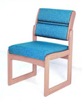 Light Oak Wood Office Chair with Upholstered Back & Seat O7048
