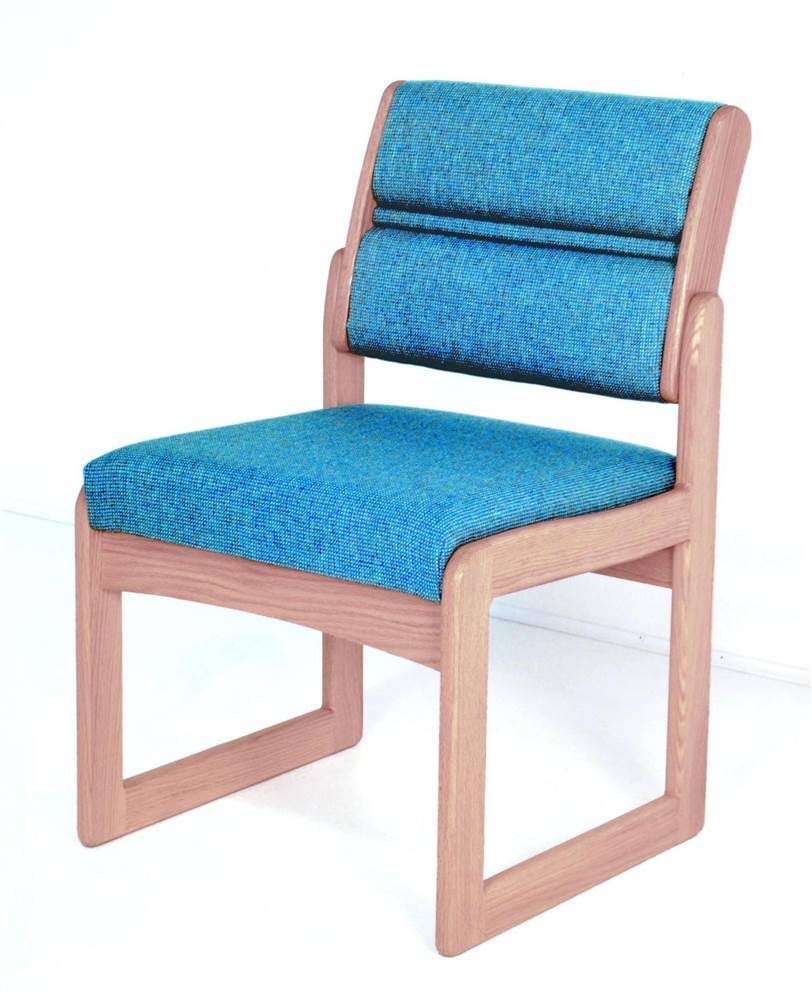 Light Oak Wood Office Chair with Upholstered Back & Seat O7048