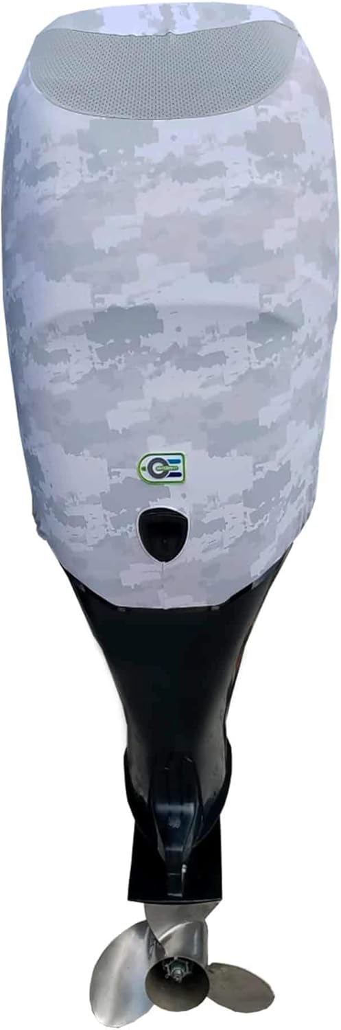 Grey Digital Camo Outboard Motor Cover C625201