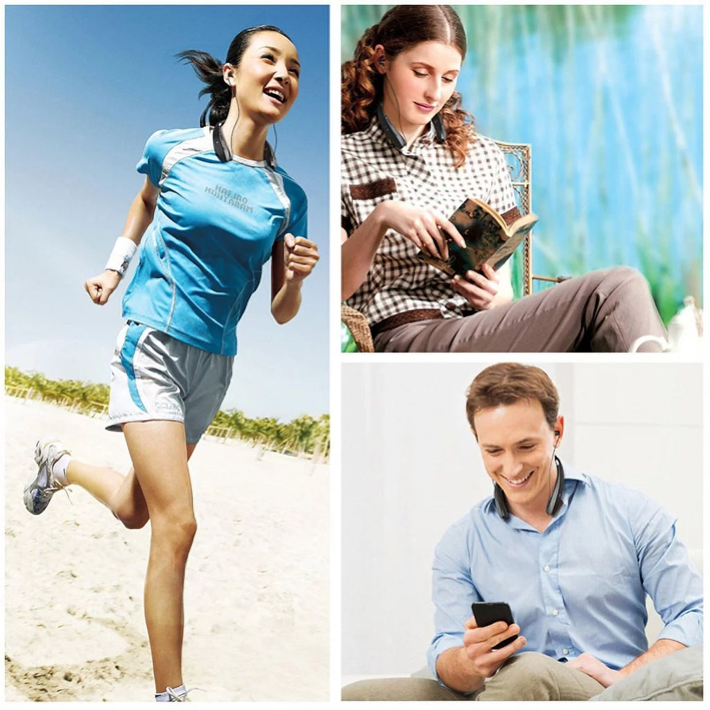 Neckband Wireless Headset with Retractable Earbuds E9401