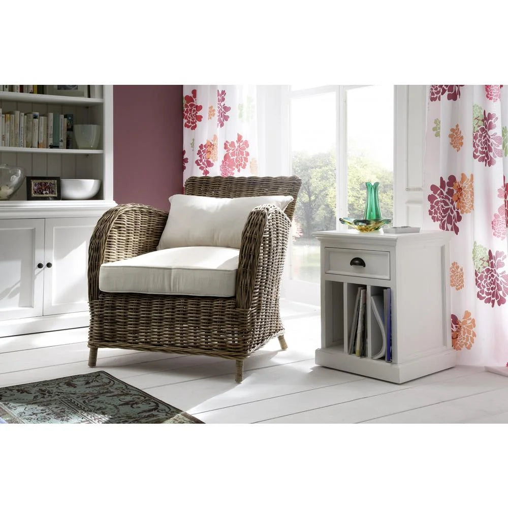 White Nightstand with Dividers R18900