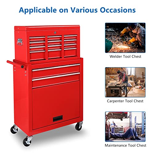 5-Drawer Rolling Tool Chest with Lockable Wheels W35556