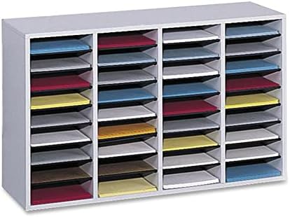 Medium Oak Wood Literature Organizer, 24 Compartment, Stackable Z465