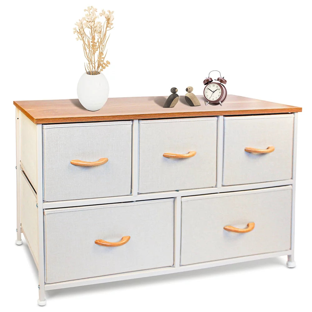 5 Drawer Dresser with Wooden Handle J462