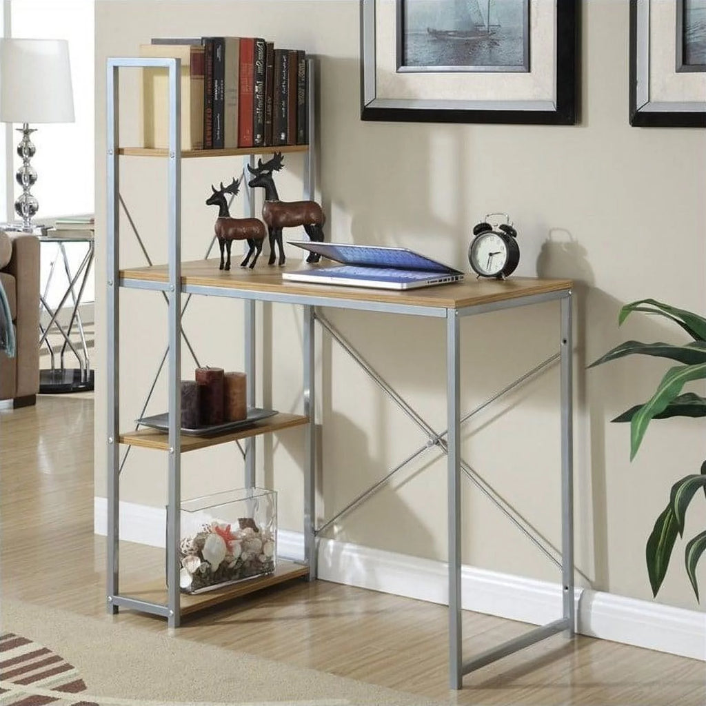 Light Oak Desk with Shelves S544