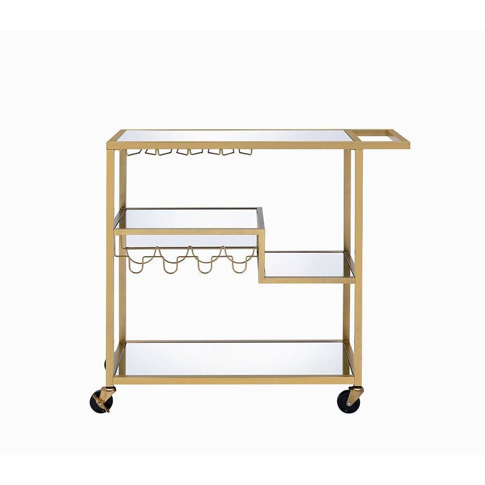 Gold and Clear Glass Serving Cart Z1933