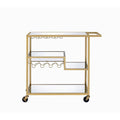 Gold and Clear Glass Serving Cart Z1933