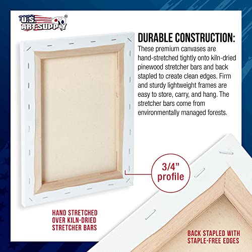 24 x 30 inch 6-Pack Stretched Canvas 12-Ounce Triple Primed 100% Cotton Z982719