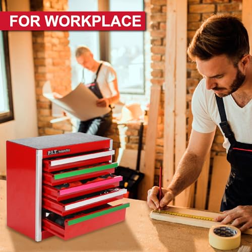 Mini Red Steel Tool Box with 5 Drawer S1751