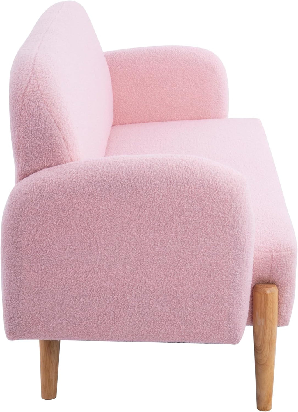 Pink Velvet Mini Couch with 3 Lumbar Pillows R560422