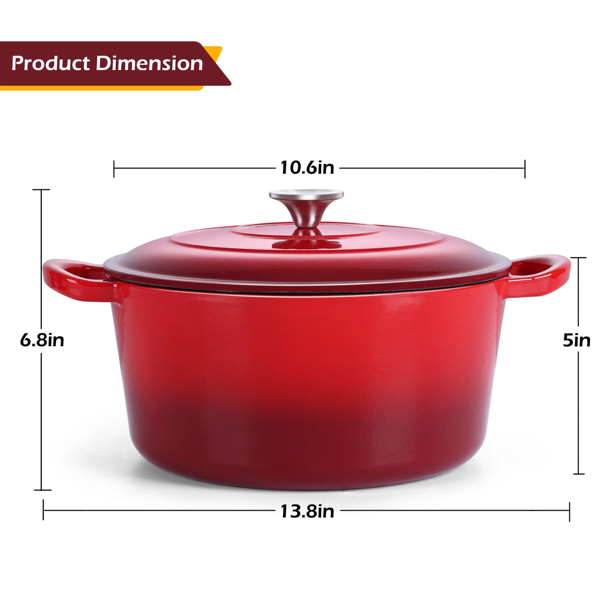 6 Quart Enameled Cast Iron Dutch Oven with Lid M12905