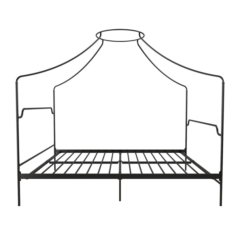 Black Metal Canopy Queen Size Bed Z165435